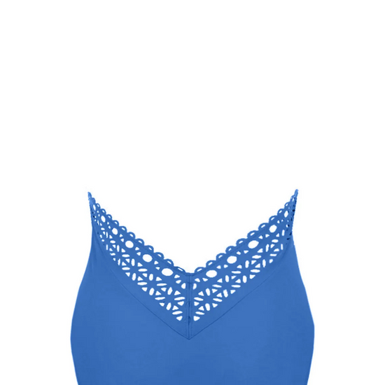 Lise Charmel Blue Plunging Halter Swimsuit Ajourage Couture