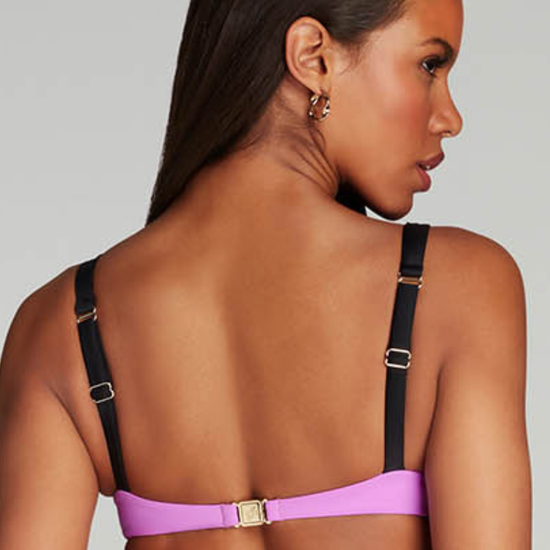 Agent Provocateur Mazzy Bikini Top Black/Coral/Neon Lilac