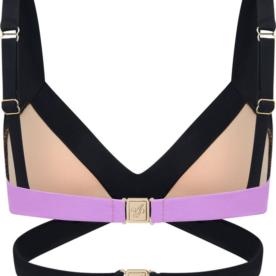 Agent Provocateur Mazzy Bikini Top Black/Coral/Neon Lilac