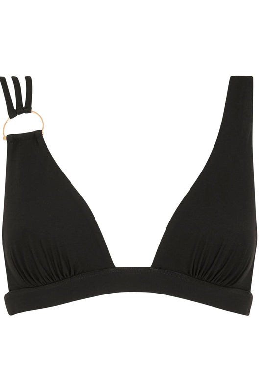 Atelier Amour L'eau à la Bouche Triangle Bikini Top Black