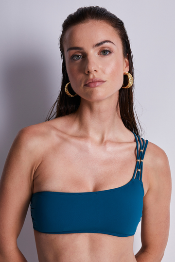 Aubade Secret Laguna One Shoulder Bikini Top Teal