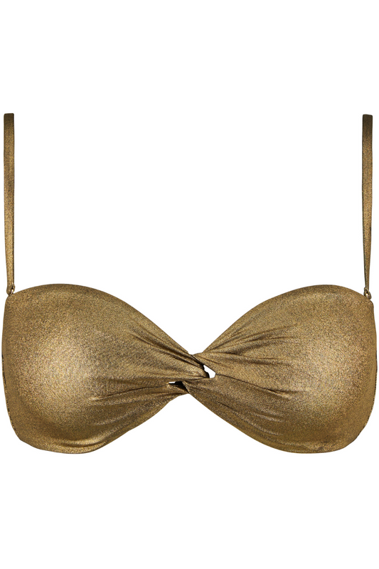 Aubade Sunlight Glow Moulded Bandeau Bikini Top Antique Gold