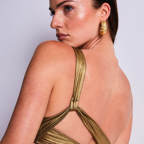 Aubade Sunlight Glow One Shoulder Bikini Top Antique Gold