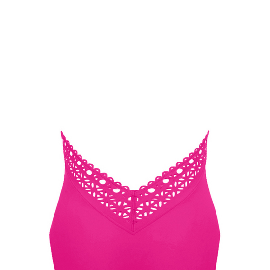 Pink Halterneck Swimsuit Plunging Back | Lise Charmel Ajourage Couture 