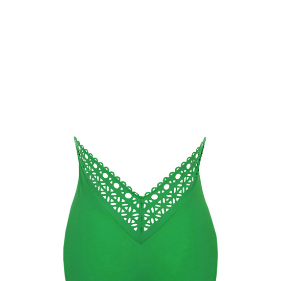 Lise Charmel Light Green Plunging Halter Swimsuit Ajourage Couture