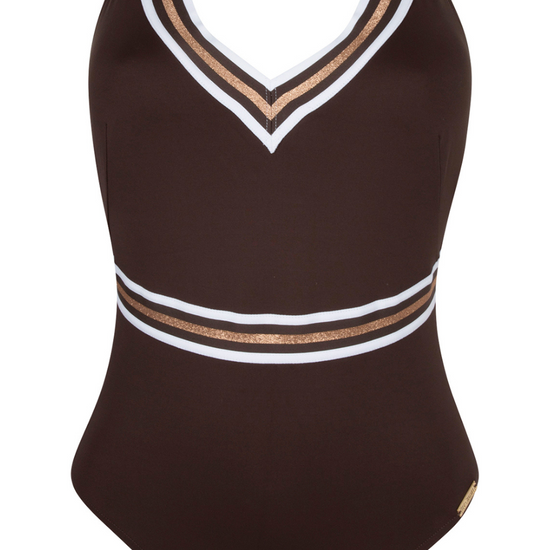 Lise Charmel Brown Crossed Back Swimsuit Energie Nautique