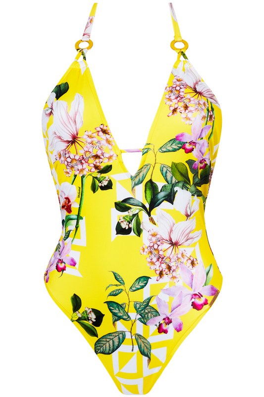 Lise Charmel Yellow Seduction Halter Neck Swimsuit Jardin Delice