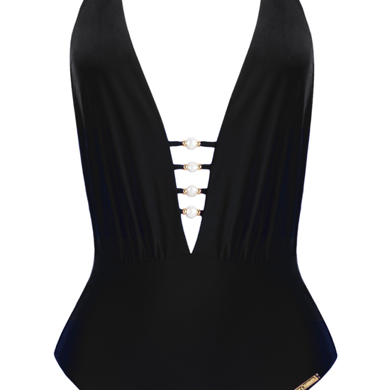 Lise Charmel Perles Nacrées Halterneck Swimsuit Black