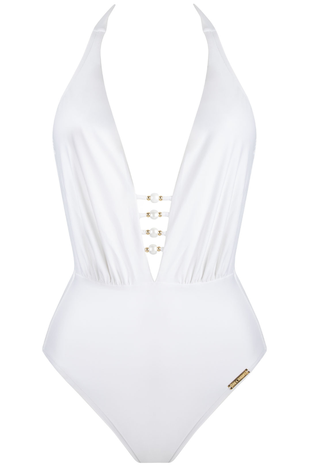 Lise Charmel Perles Nacrées Halterneck Swimsuit White