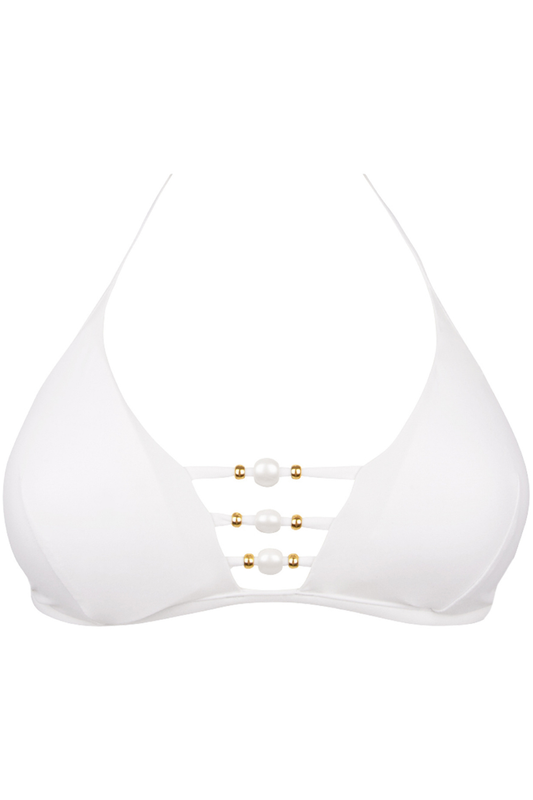 Lise Charmel Perles Nacrées Padded Triangle Bikini Top White