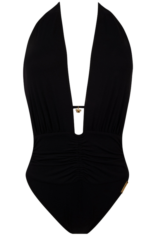 Lise Charmel Sublime Drapé Halter Swimsuit Black