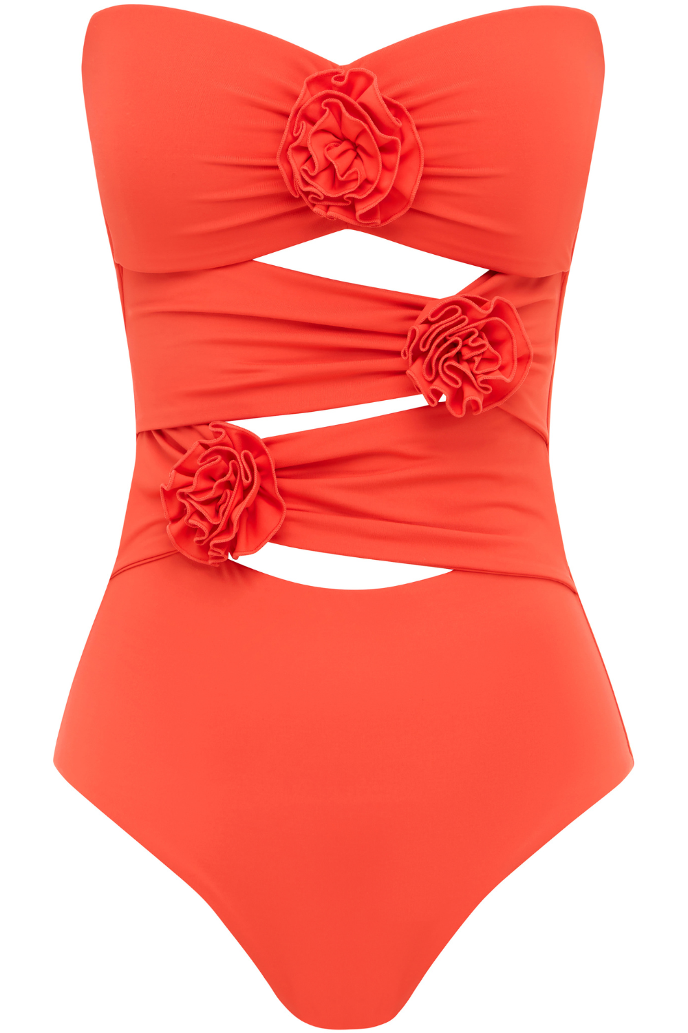 Sea Level Casa Del Mar Flower Bandeau Swimsuit Flame