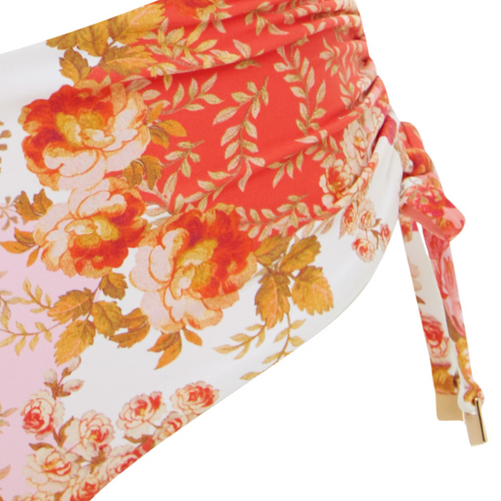 Sea Level Daisyfield Drawstring Bikini Bottom Coral