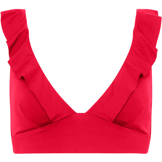 Sea Level Eco Essentials Frill Bikini Top Red