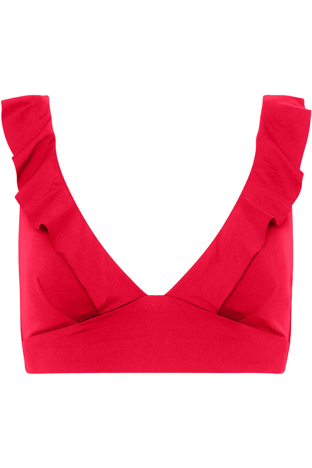 Sea Level Eco Essentials Frill Bikini Top Red