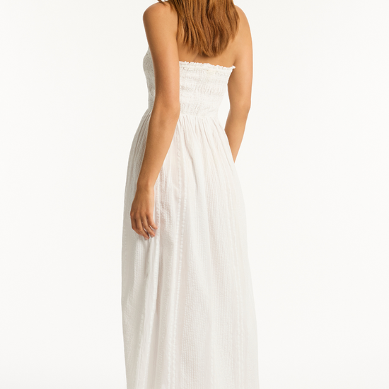 Sea Level Heatwave Long Bandeau Dress White