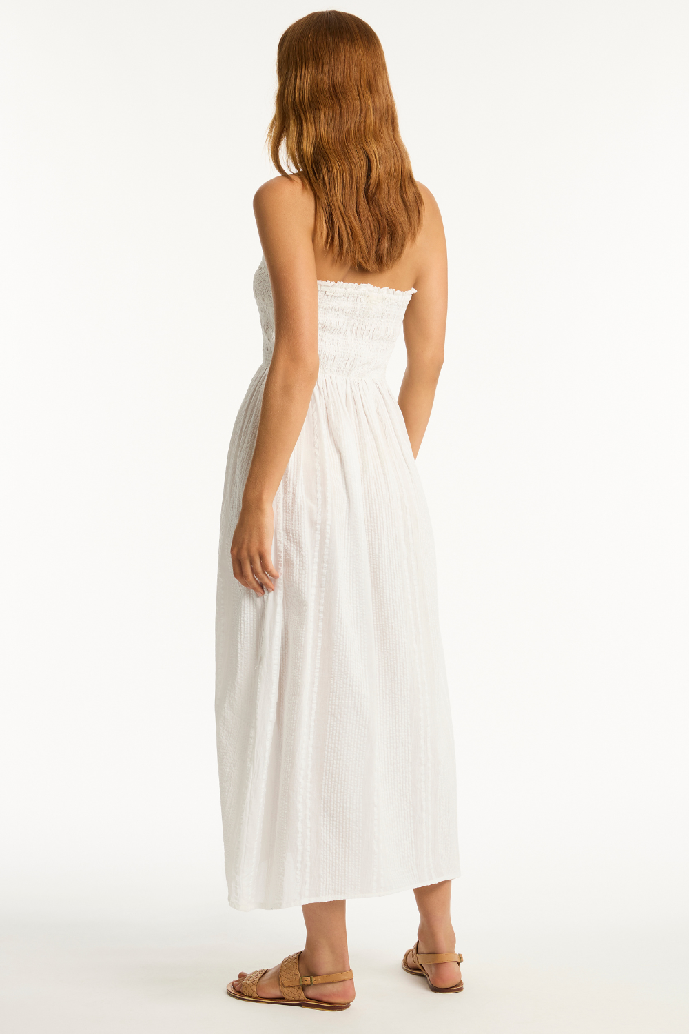 Sea Level Heatwave Long Bandeau Dress White