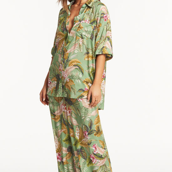 Sea Level Lost Paradise Beach Shirt Green