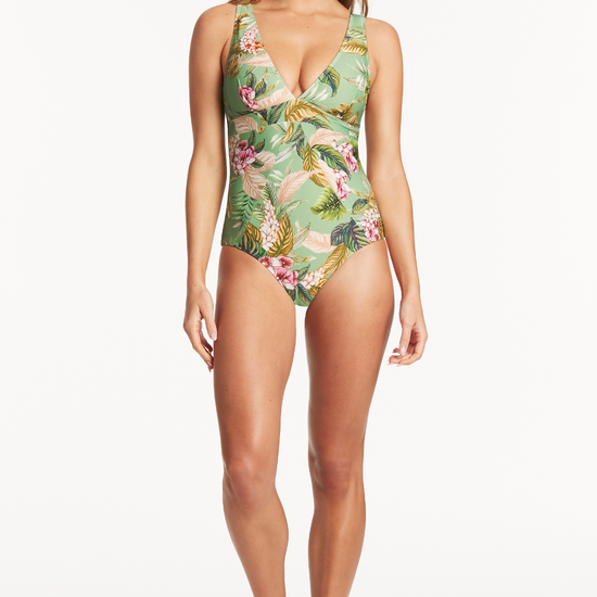 Sea Level Lost Paradise Swimsuit Green