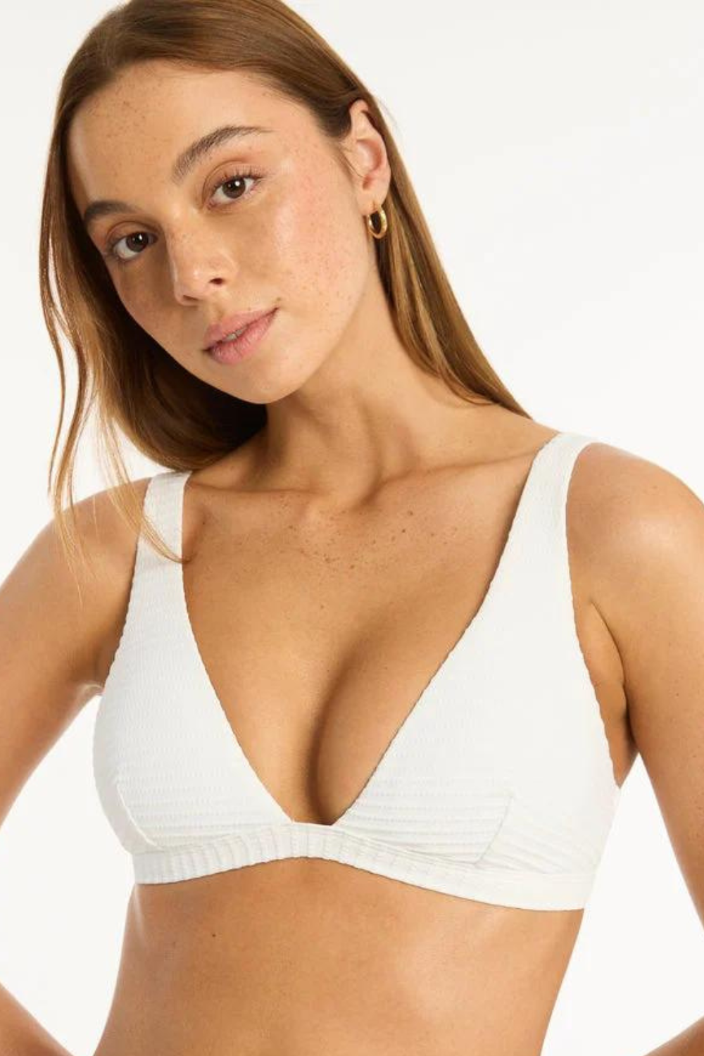 Sea Level Spinnaker Longline Bikini Top White