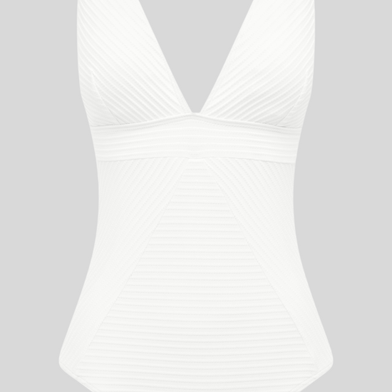 Sea Level Spinnaker Panel Line Swimsuit White